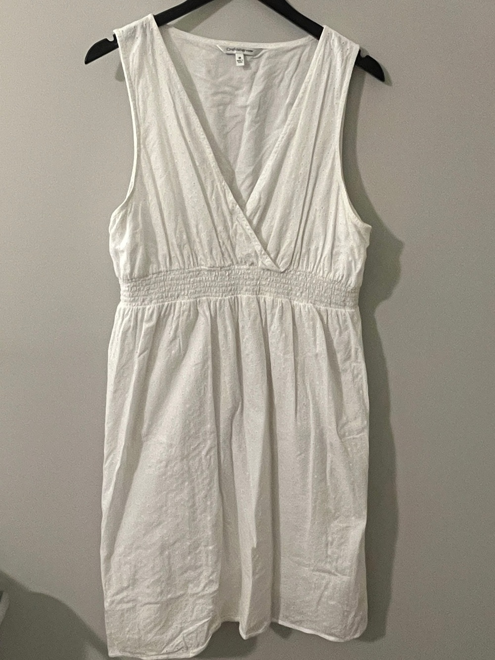 Croft & Barrow White Textured eyelet 100% cotton Sleeveless Dress